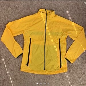 Yellow light windbreaker zip up jacket